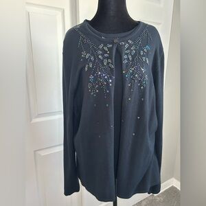 Vintage Elegant Embellished Sequence Women's 2 Piece Tank & Sweater